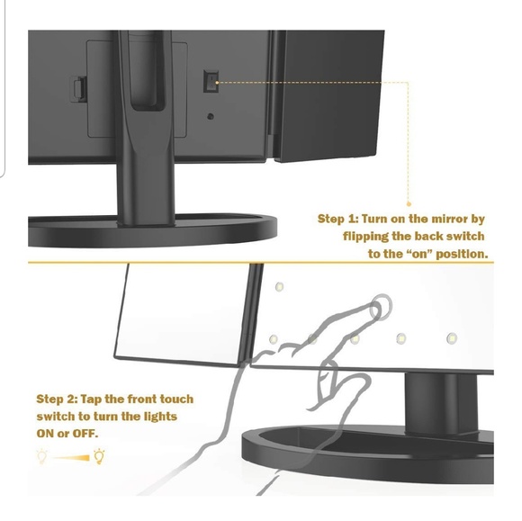 Lighted Makeup Mirror w/ LED Lighting - Picture 3 of 6